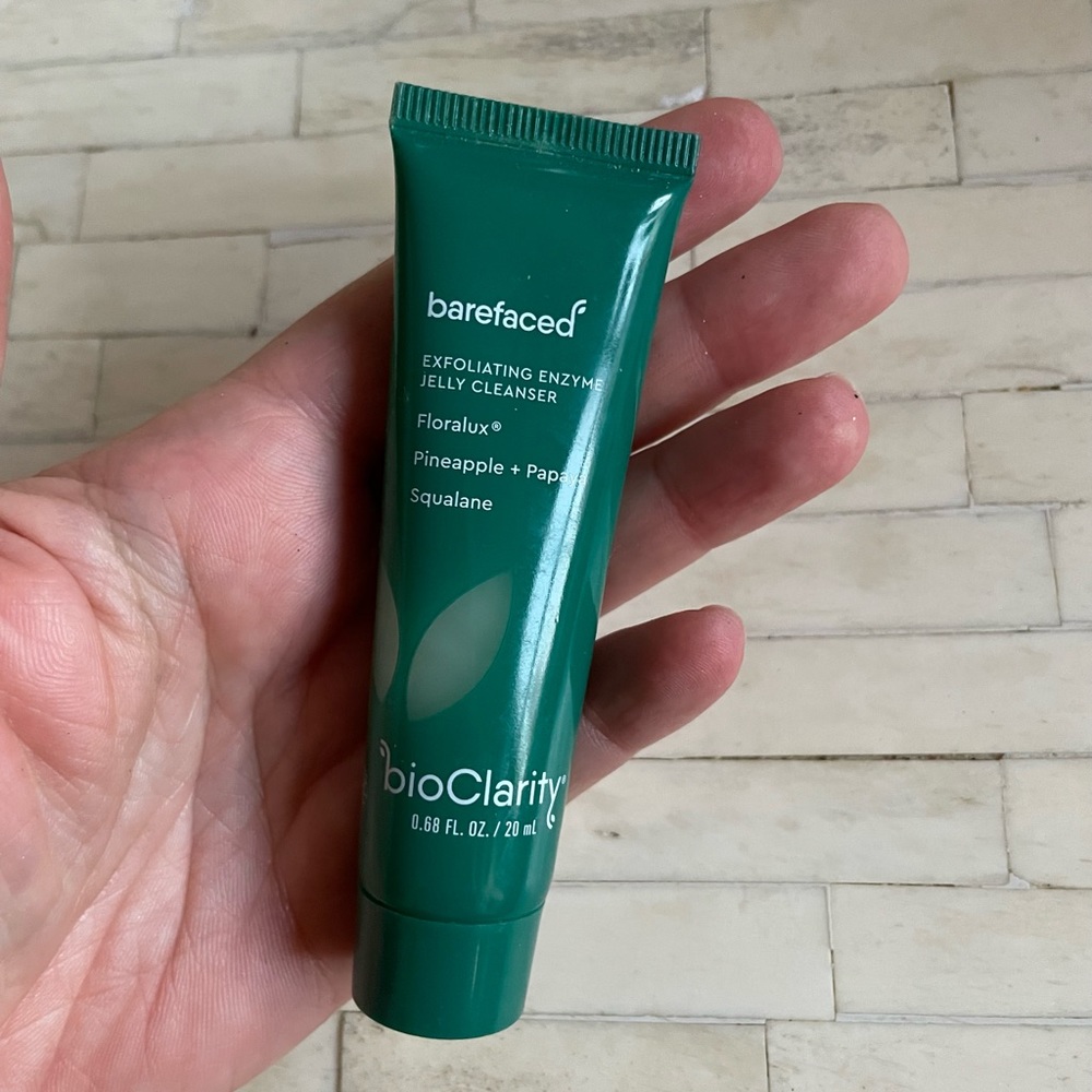 Bioclarity barefaced exfoliating enzyme jelly cleanser mini squalene skincare